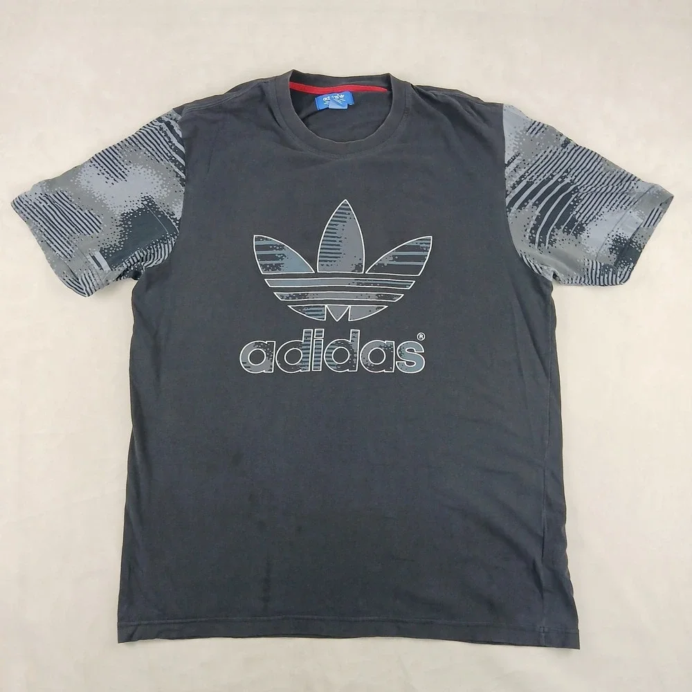 VTG Adidas Medium Mens T Shirt Trefoil Logo 22x29‎ FLAWS Lightweight